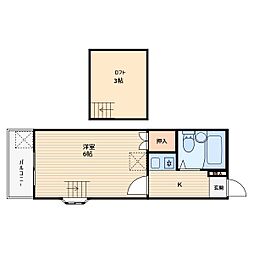 エスポワール元郷 1Kの間取図画像
