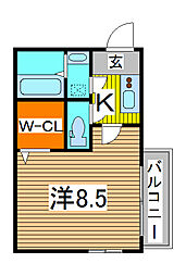 リブリ・Baraen 1Kの間取図画像