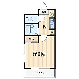 アーバンフォレスト ワンルームの間取図画像