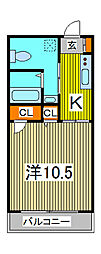 カンパヌール1 1Kの間取図画像