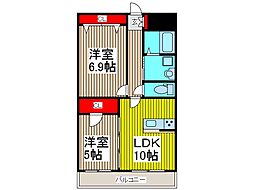 弥生MANSION 2LDKの間取図画像