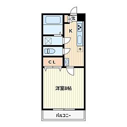 プレステージ91 1DKの間取図画像