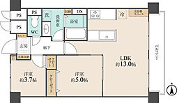 シャンボール岡本 2LDKの間取図画像