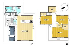 西住之江2丁目・中古戸建 2SLDKの間取り