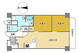 コーポあびこ 2LDKの間取図画像