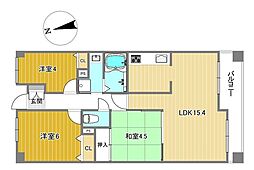 シャルマンフジ住之江公園アミューゼ 3LDKの間取図画像