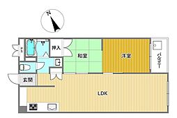 住之江コーポ 2LDKの間取図画像