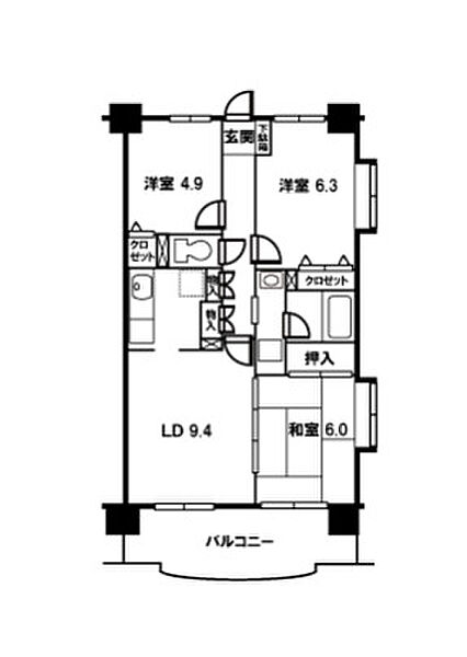 ハッピネス戸田 ｜埼玉県戸田市氷川町1丁目(賃貸マンション3LDK・3階・66.15㎡)の写真 その2