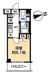 AZEST川口 4階1Kの間取り