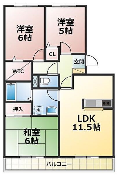 ラ・ヴェルドミール 202｜千葉県市川市妙典3丁目(賃貸アパート3LDK・2階・65.16㎡)の写真 その2