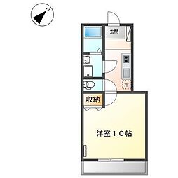 アンジェ 1階1Kの間取り