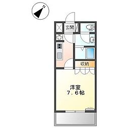 マルベリーハウス 2階1Kの間取り