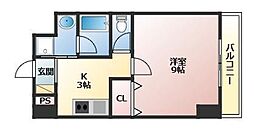 マンション彦根駅西 3階1Kの間取り