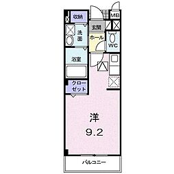 メゾン　カルム 1階ワンルームの間取り