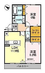 Ａｖａｎｔ　Ｒｉｖｉｅ’ｅｒ 1階2LDKの間取り