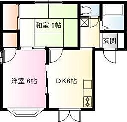 レジデンス京町 2DKの間取図画像
