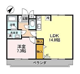 ヴィラセンチュリー 1LDKの間取図画像