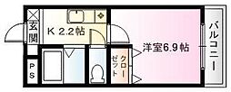 リバノースビル3 1Kの間取図画像