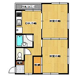 京王線 代田橋駅 徒歩4分の賃貸アパート 1階2DKの間取り