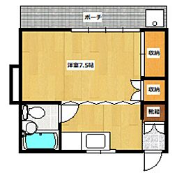 ハイム石井 1階1Kの間取り