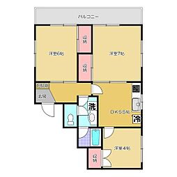 ドミールウメダ 3DKの間取図画像