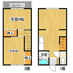 ウィンザーハイツ 1階2LDKの間取り