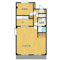 ツインパレス24B 1LDKの間取図画像
