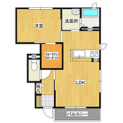 メゾンYS-I 1階1LDKの間取り