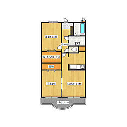 エテルノ・ティエラII 1階2LDKの間取り