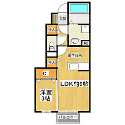 Ｃｒｅａｔｉｏｎ 1階1LDKの間取り