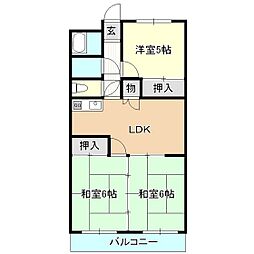 メゾン土浦 3DKの間取図画像