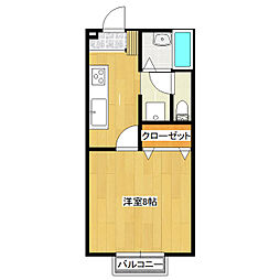 セジュールMAI 1Kの間取図画像