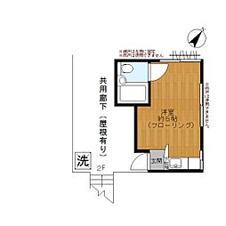 小原ハイツ ワンルームの間取図画像