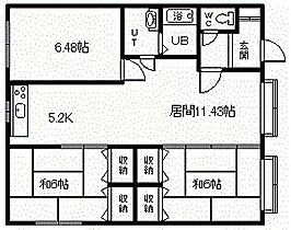 サンハイツ後楽 2-A ｜ 北海道旭川市永山六条4丁目（賃貸アパート3LDK・2階・73.10㎡） その2