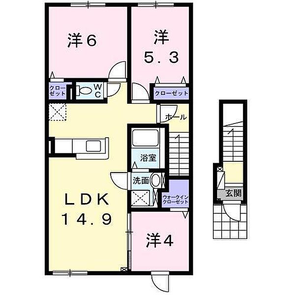 フィーリエ 202｜北海道名寄市字徳田(賃貸アパート3LDK・2階・67.33㎡)の写真 その2
