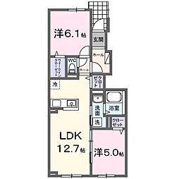 エスペランサ（名寄西9条） 1階2LDKの間取り