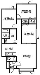 アルスハイデンス2 3LDKの間取図画像
