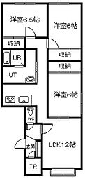 ルピナスA 3LDKの間取図画像
