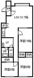 ルミネC 3LDKの間取図画像