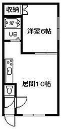 永山せせらぎハウス 1DKの間取図画像