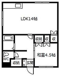 東和マンションA 1LDKの間取図画像