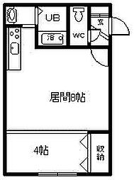 コットンハウス17 1DKの間取図画像