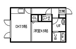 パンプキンハウス 1DKの間取図画像