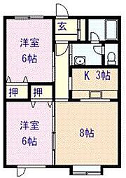 ドリームハイツひかり 2LDKの間取図画像