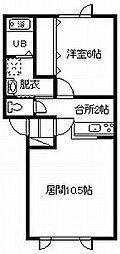 カサブランカ 1LDKの間取図画像