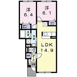 ライトサファイヤ 2LDKの間取図画像
