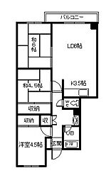 財形新富ハイツ 3LDKの間取図画像
