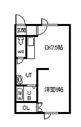 HINOKI西4条 1LDKの間取図画像