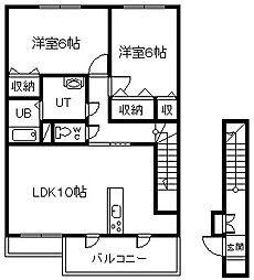 ローズハピネスB 2LDKの間取図画像