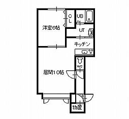 ラフプレイス2 1LDKの間取図画像